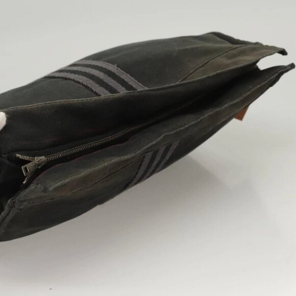 HERMES Fourre Tout Clutch Bag Canvas Black Auth ti3076 - Picture 8 of 16